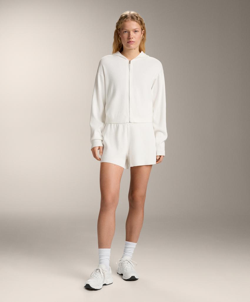 Шорты из вязаного хлопка с эффектом потертости