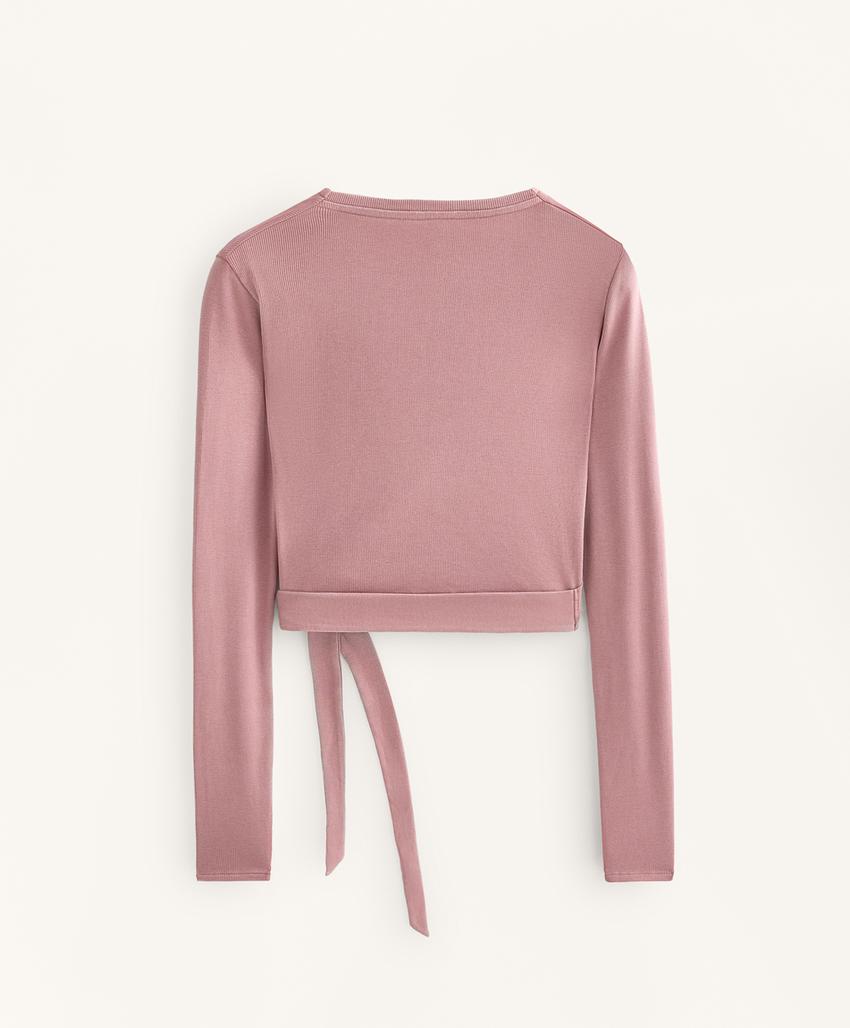 Топ из смесового хлопка со скругленной оборкой