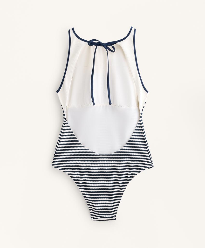 Купальник с галстуком в полоску