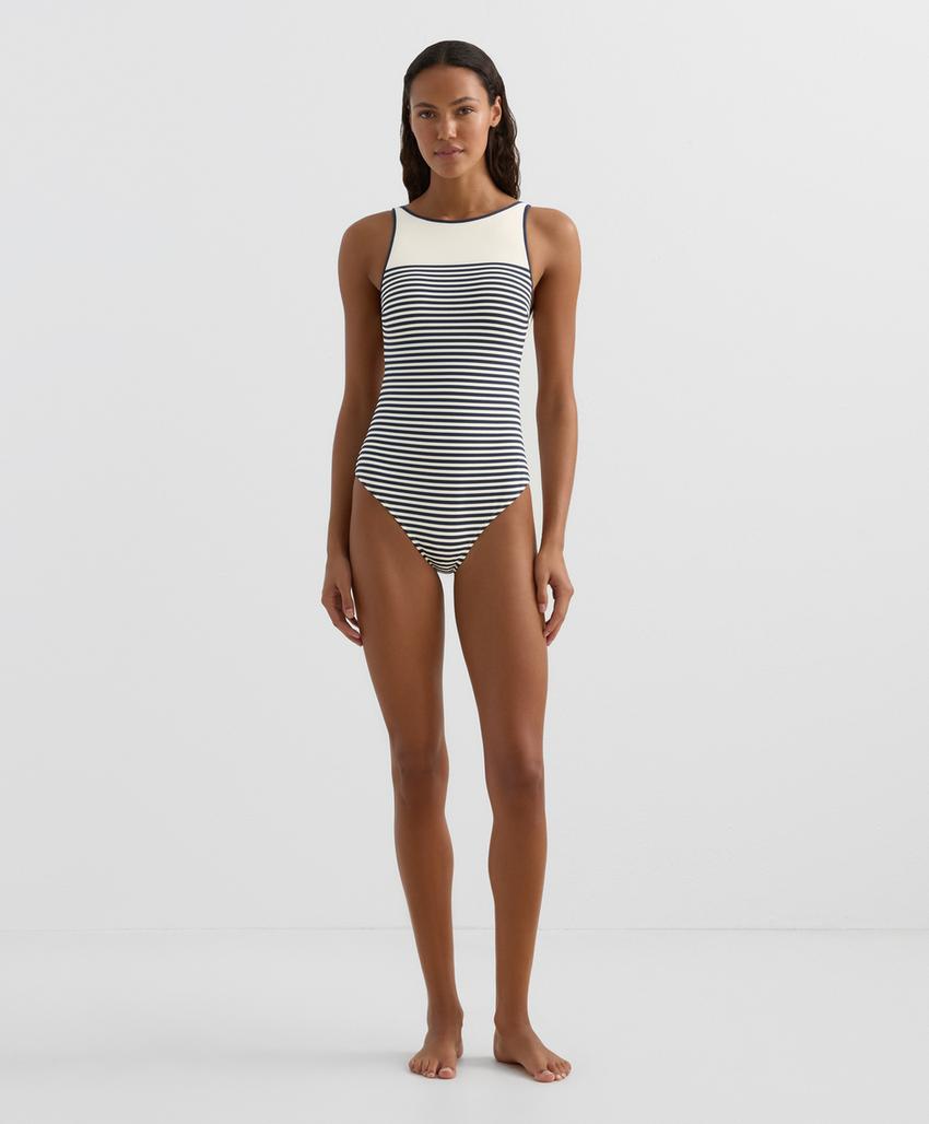 Купальник с галстуком в полоску