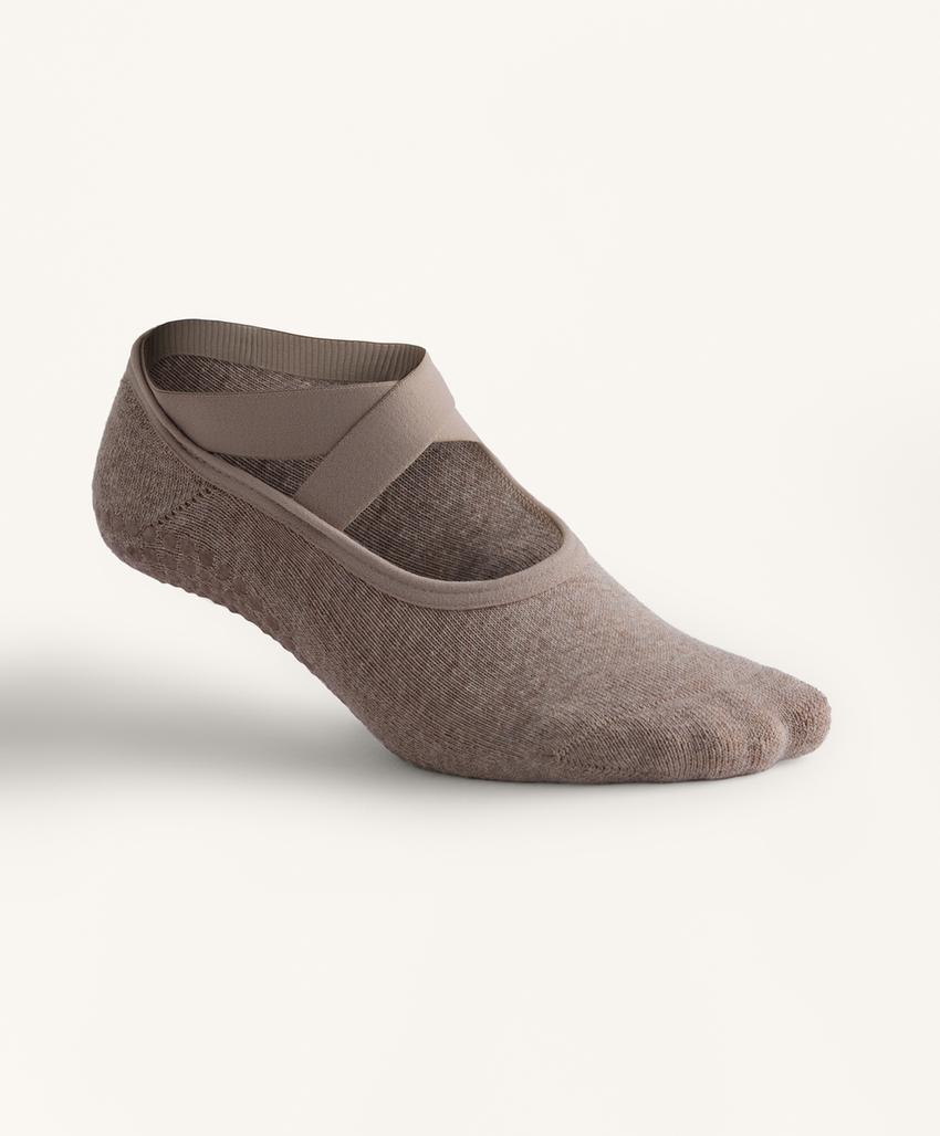 2 пары носков для йоги и пилатеса из хлопкового смесового материала с подушечками и перекрещивающимися ремешками