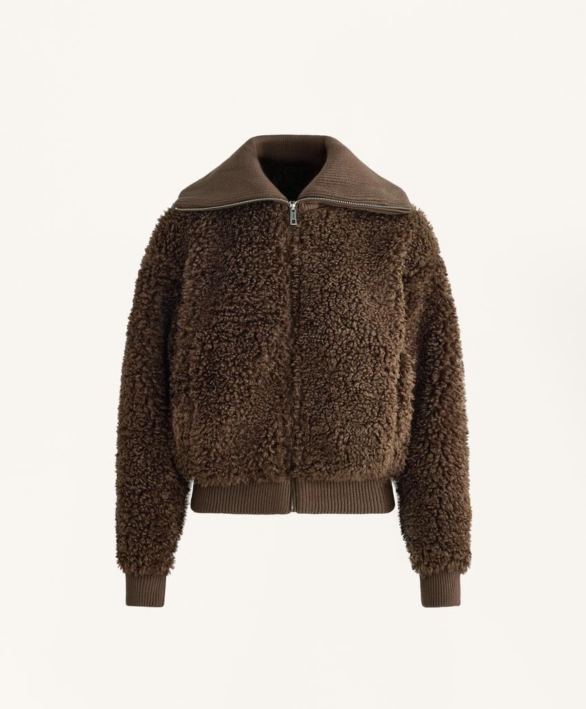 Текстурированная куртка из меха медведицы