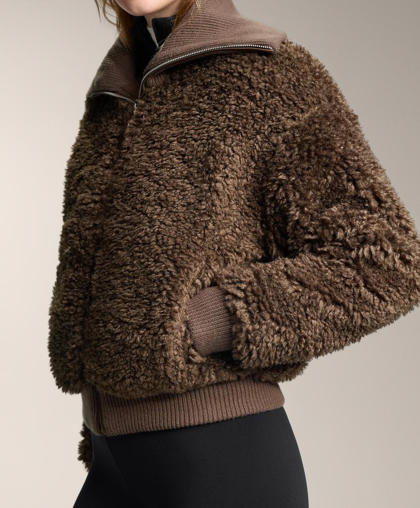 Текстурированная куртка из меха медведицы