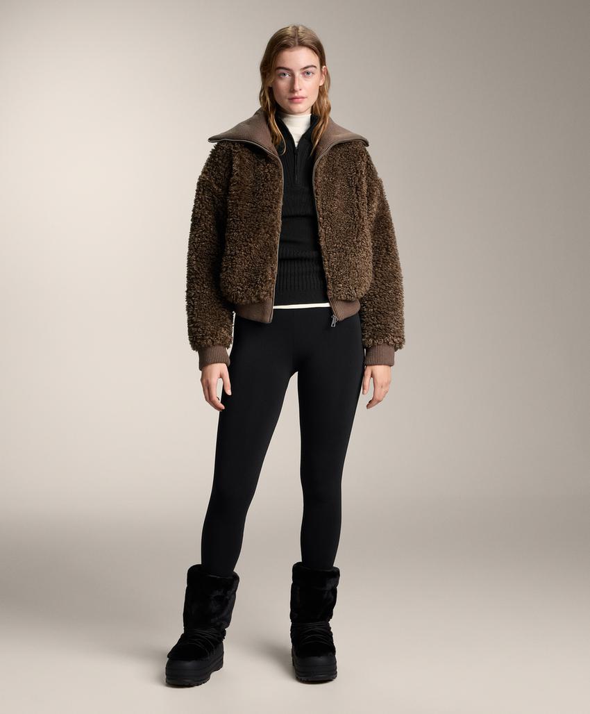 Текстурированная куртка из меха медведицы