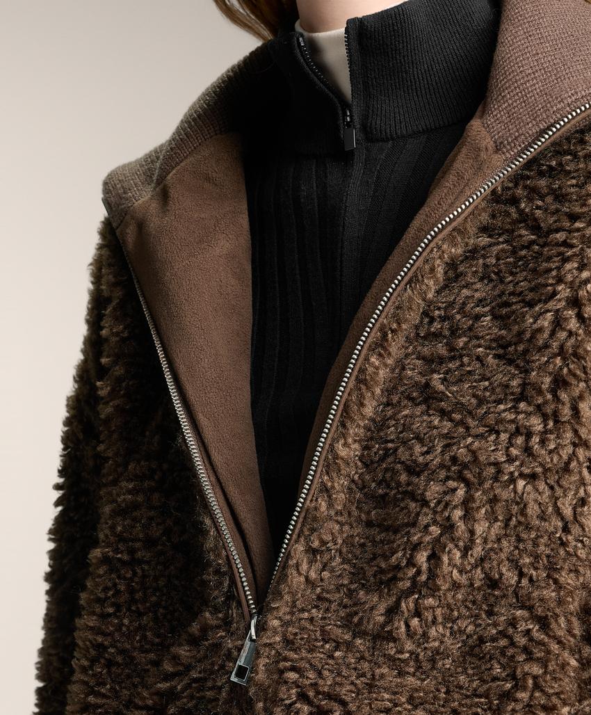 Текстурированная куртка из меха медведицы