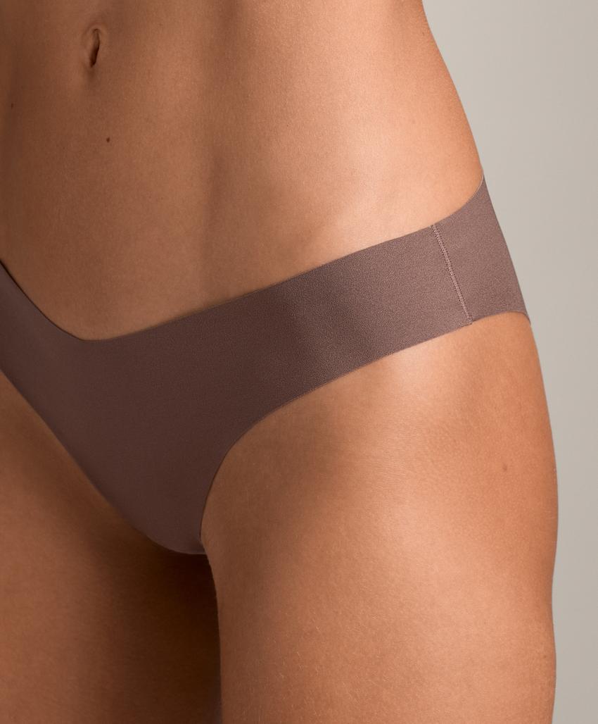 5 невидимых классических трусиков из плотного полиамида со срезом v