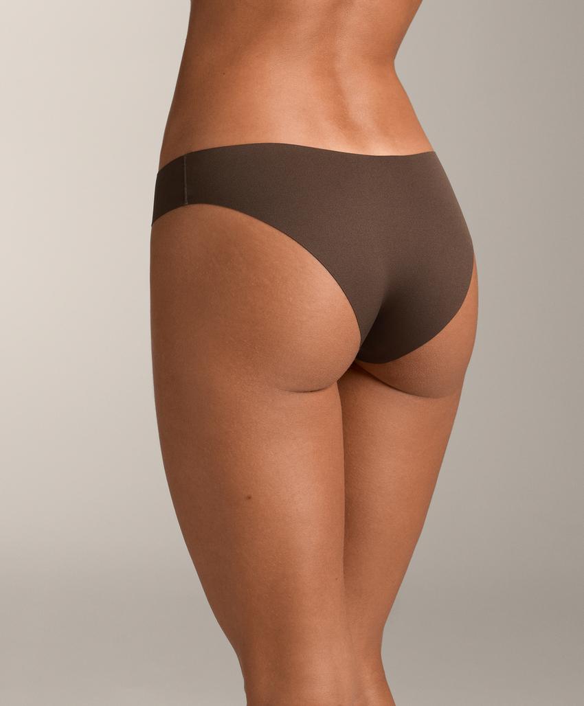 5 невидимых классических трусиков из плотного полиамида со срезом v