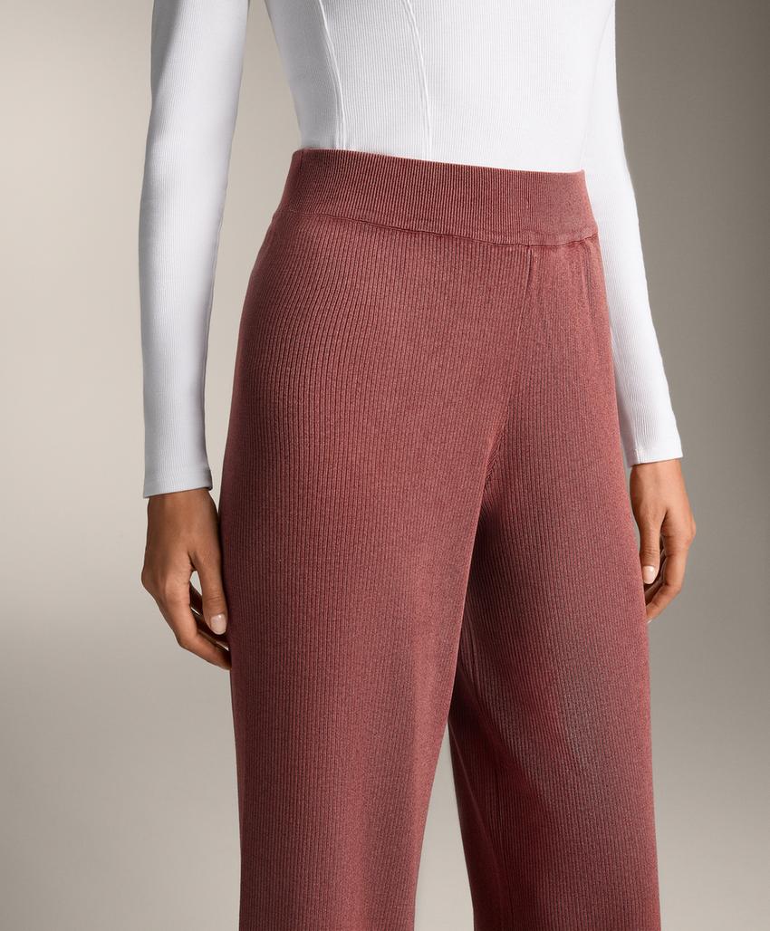 Прямые вязаные брюки с эффектом выцветания