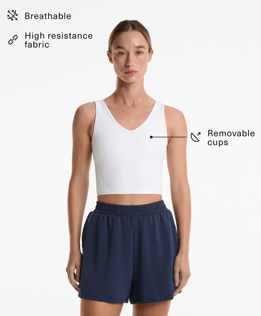 Топ с плетеной резинкой