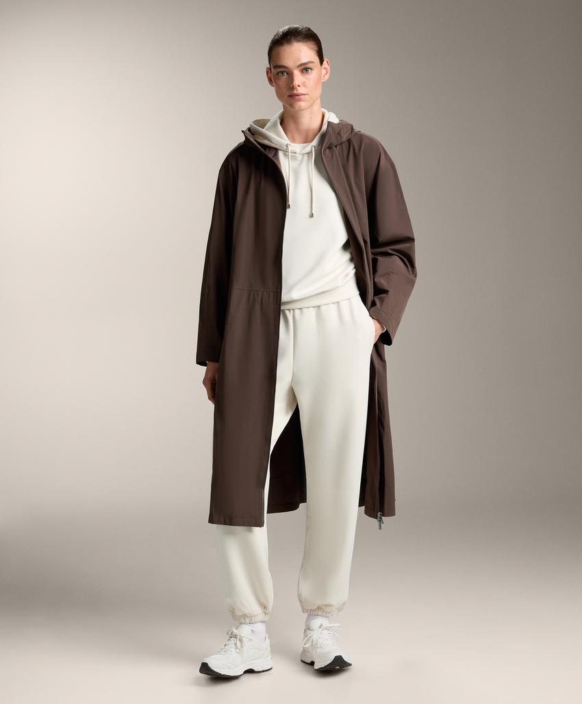 Толстовка «бокси» с капюшоном из модала с начесом