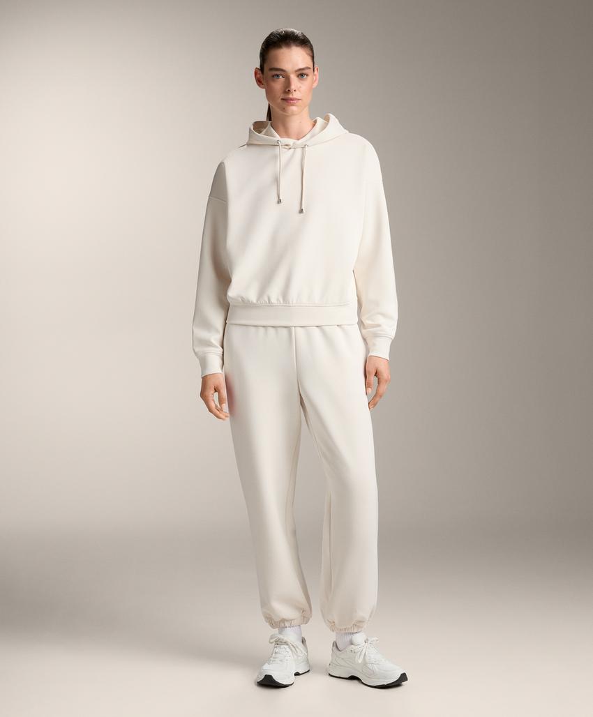 Толстовка «бокси» с капюшоном из модала с начесом