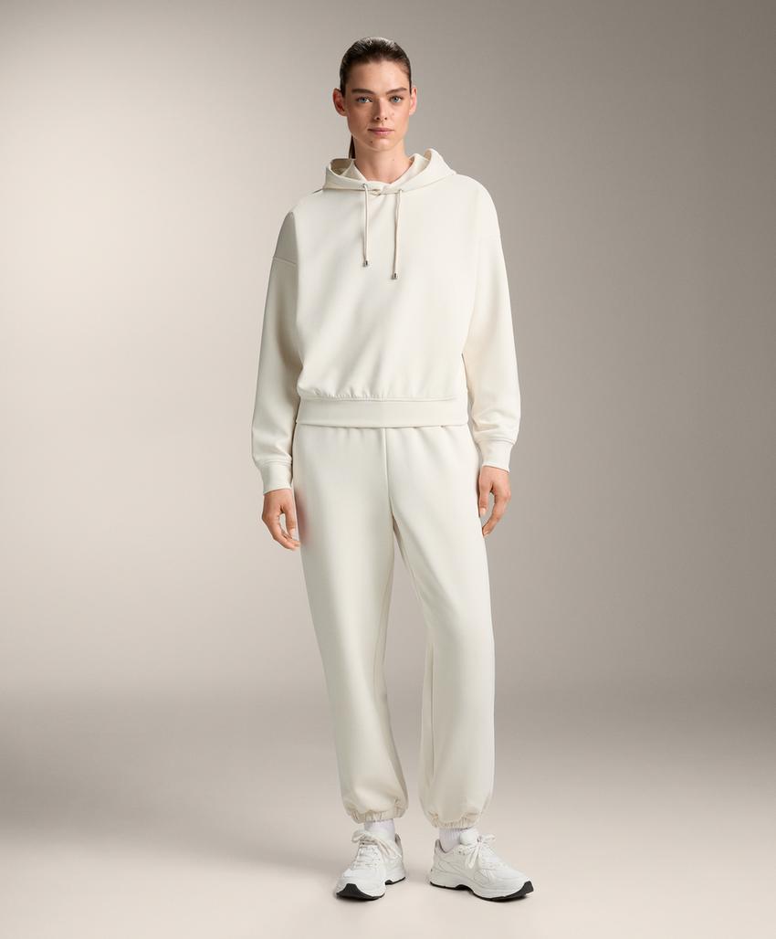 Толстовка «бокси» с капюшоном из модала с начесом