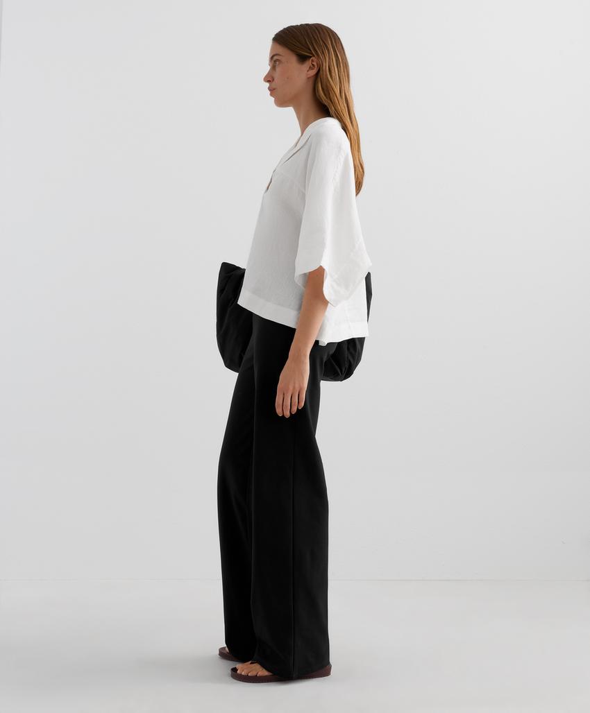 Рубашка оверсайз из 100%-го льна с короткими рукавами