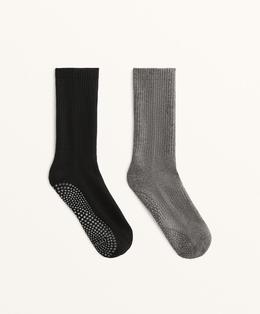 2 пары классических носков для йоги и пилатеса из смесового хлопка