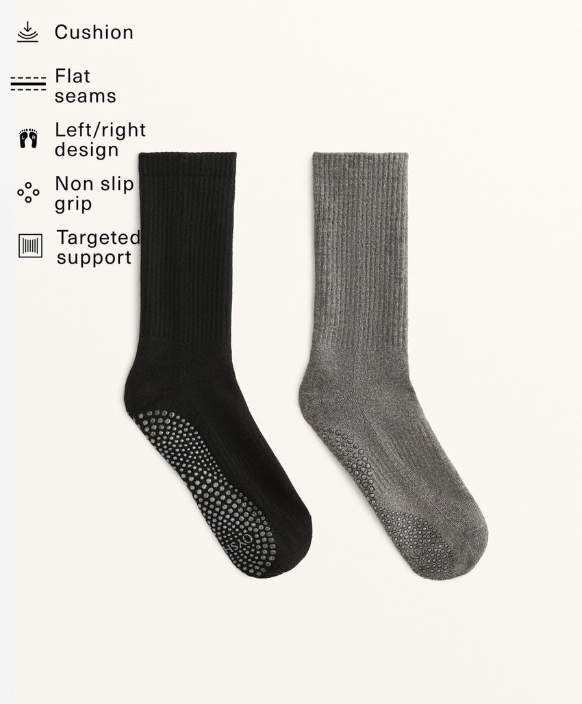 2 пары классических носков для йоги и пилатеса из смесового хлопка