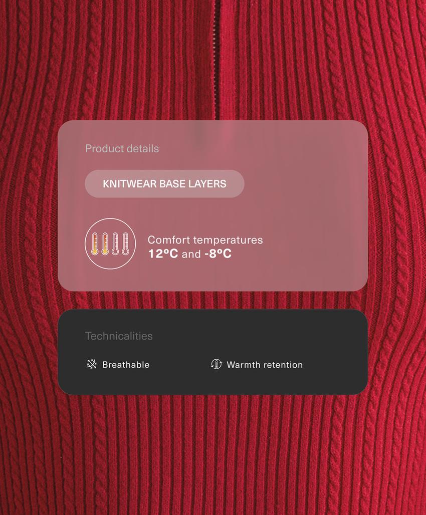 Термобелье с кабельным узором для базового слоя майка