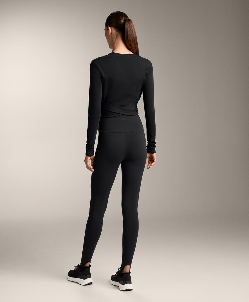 Топ на запах из смесового хлопка в рубчик