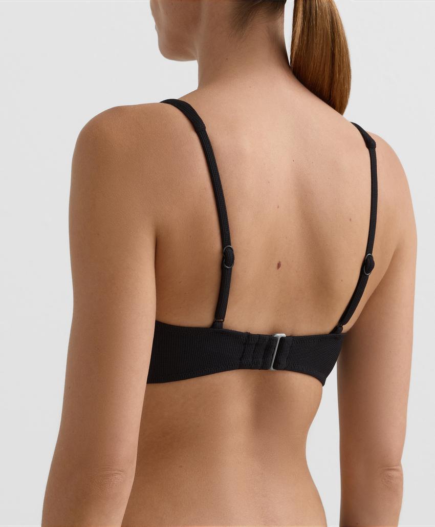 Топ бикини халтер с узлом из ткани пике