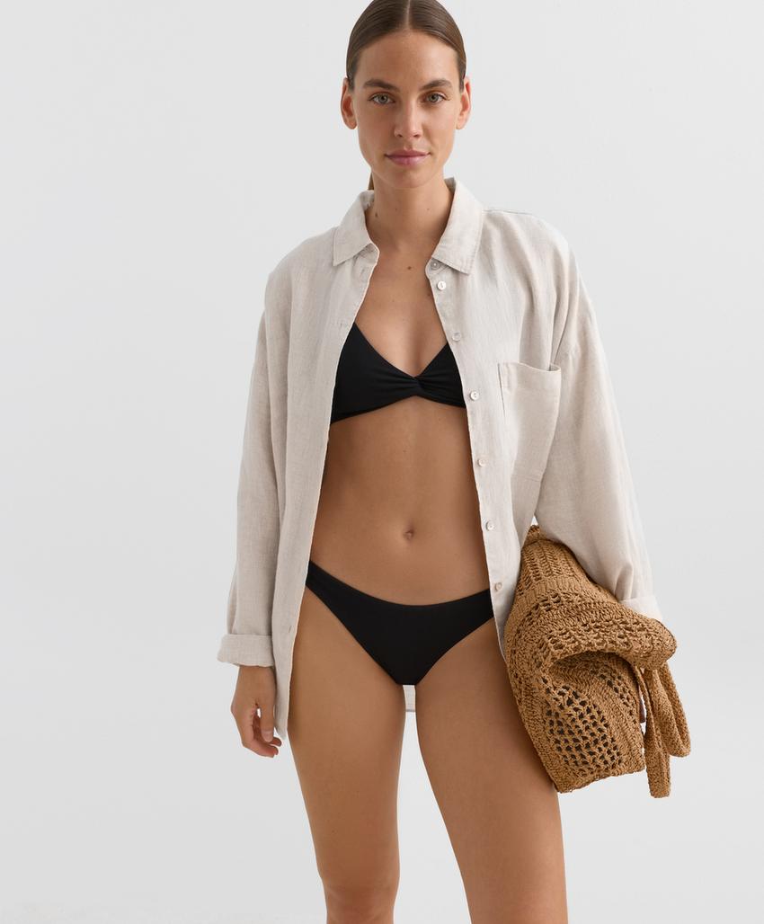 Топ бикини халтер с узлом из ткани пике