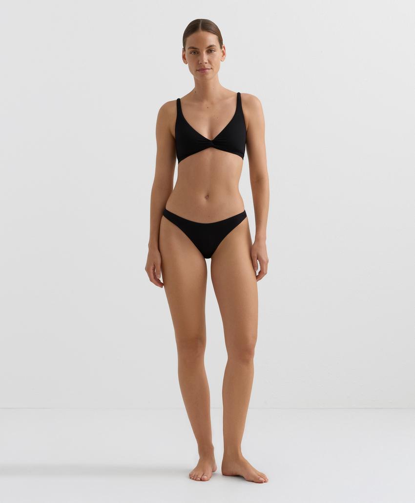 Топ бикини халтер с узлом из ткани пике