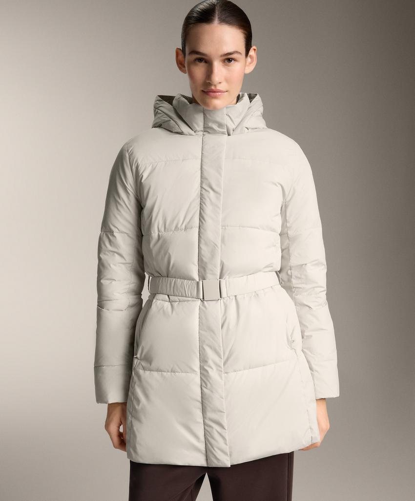 Водоотталкивающая утепленная куртка миди Primaloft®