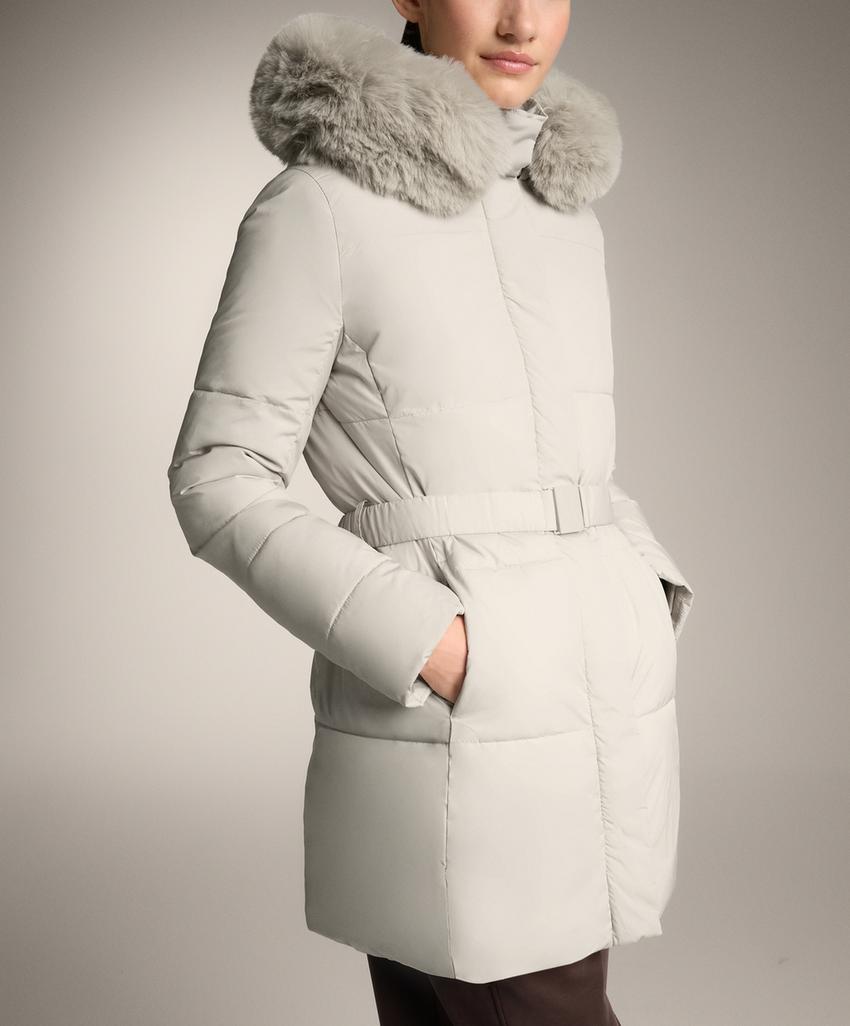 Водоотталкивающая утепленная куртка миди Primaloft®