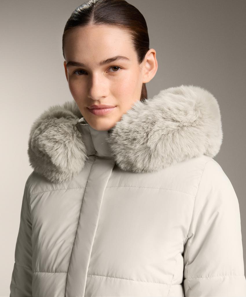 Водоотталкивающая утепленная куртка миди Primaloft®