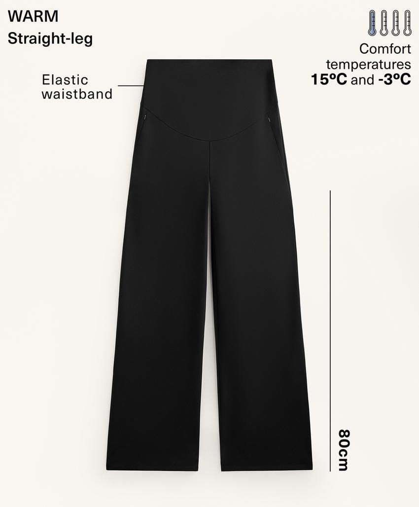 Прямые теплые брюки для беременных