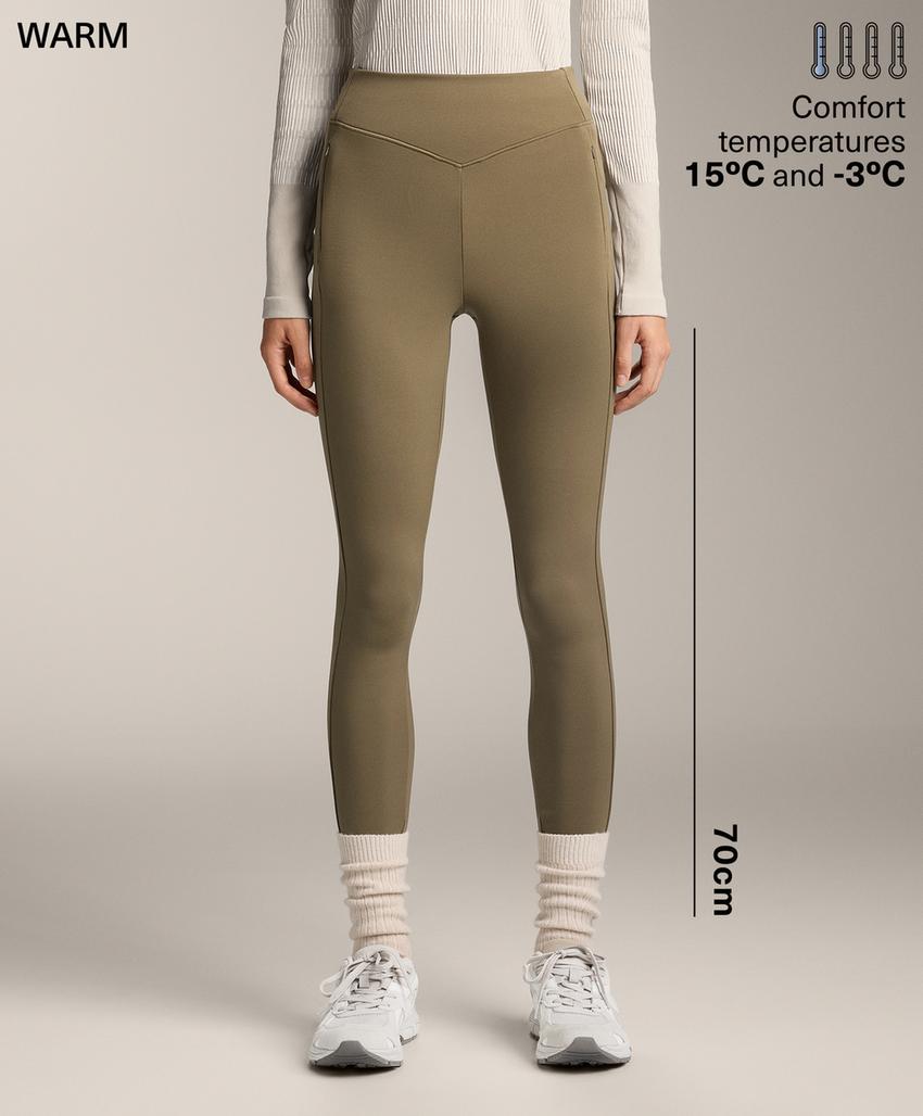Легинсы длиной до щиколотки Warm с карманами и высокой посадкой, 70 см