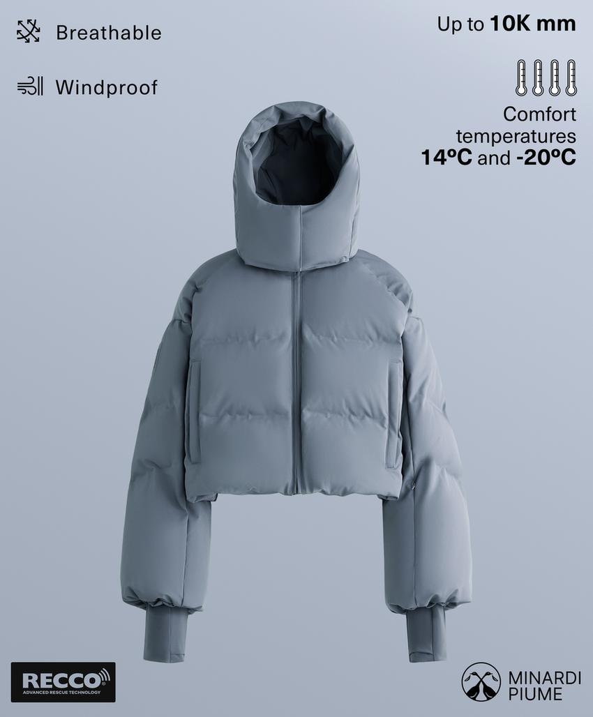 Легкая укороченная куртка с 80% пуха и 20% пера MINARDI PIUME SKI, водостойкая