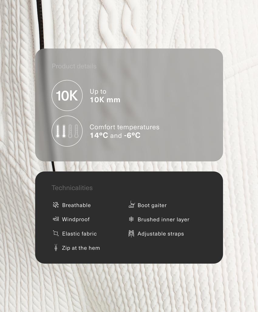 Water-resistant SKI flare dungarees