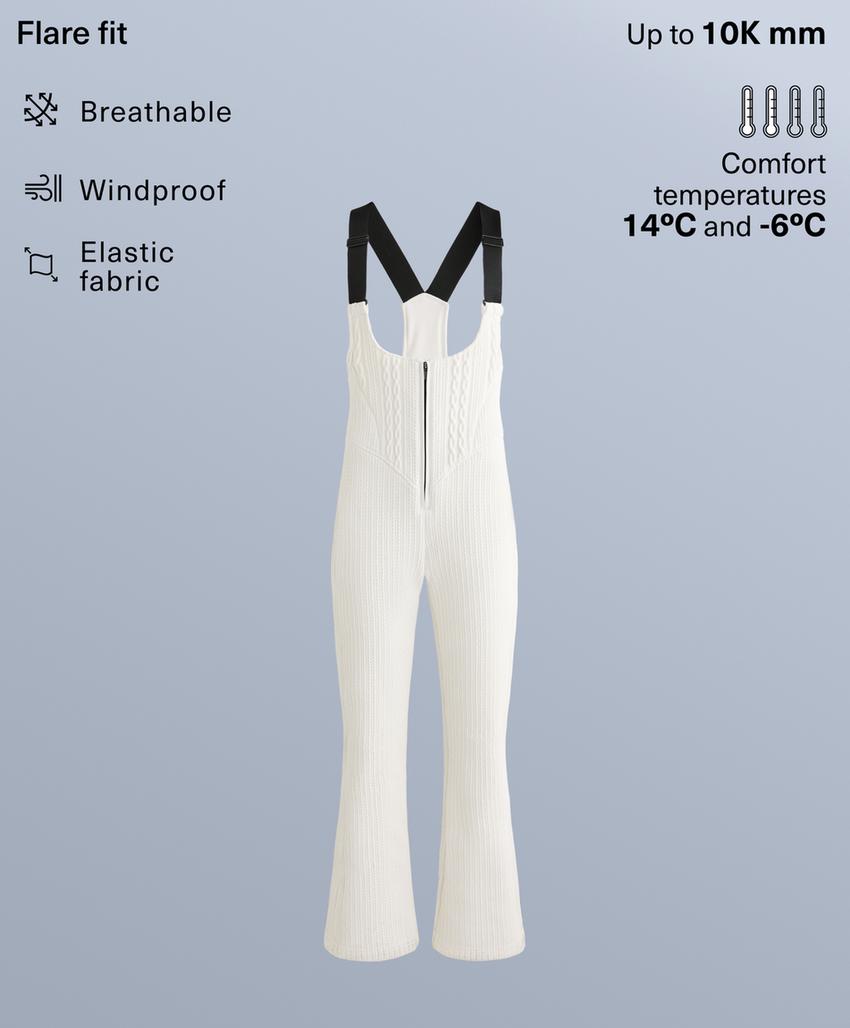 Water-resistant SKI flare dungarees