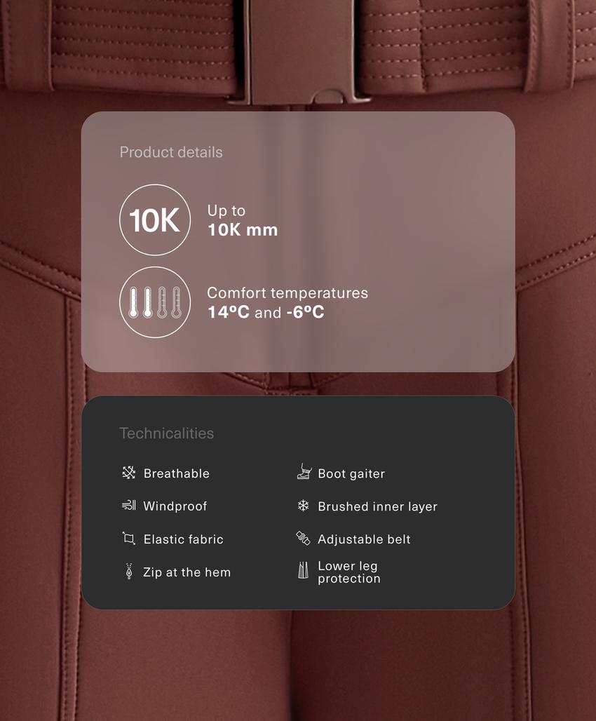 Водостойкие эластичные расклешенные брюки SKI с высокой посадкой