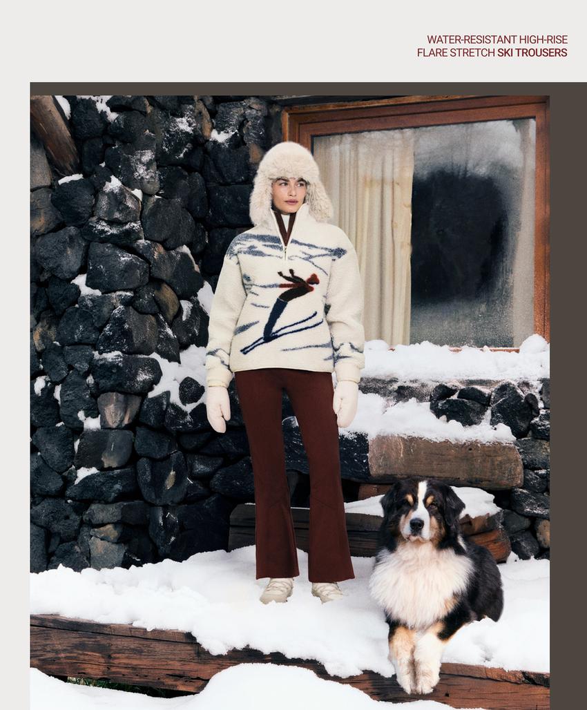 Водостойкие эластичные расклешенные брюки SKI с высокой посадкой