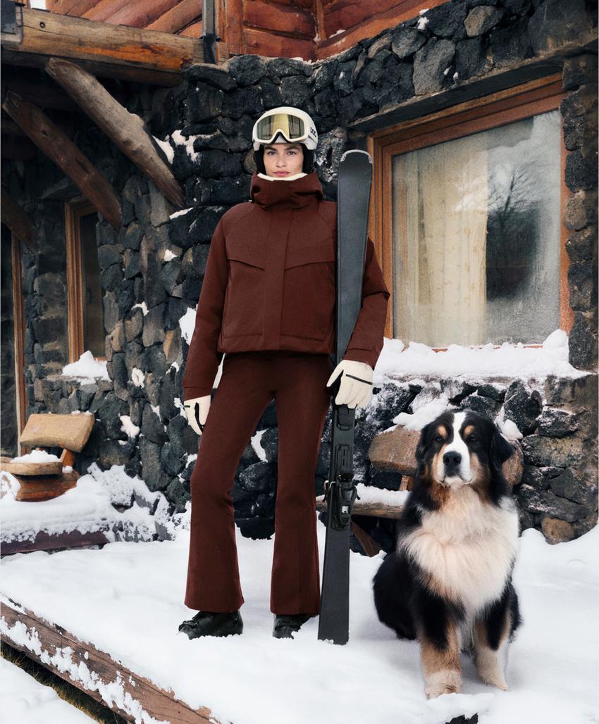 Водостойкие эластичные расклешенные брюки SKI с высокой посадкой