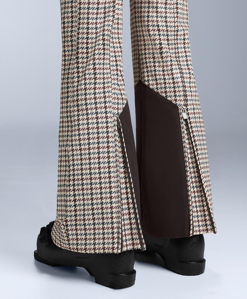 Water-resistant high-rise printed flare stretch SKI trousers