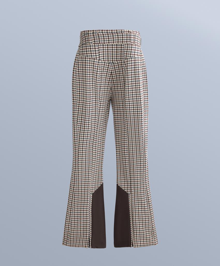 Water-resistant high-rise printed flare stretch SKI trousers