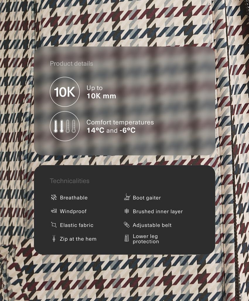 Water-resistant high-rise printed flare stretch SKI trousers