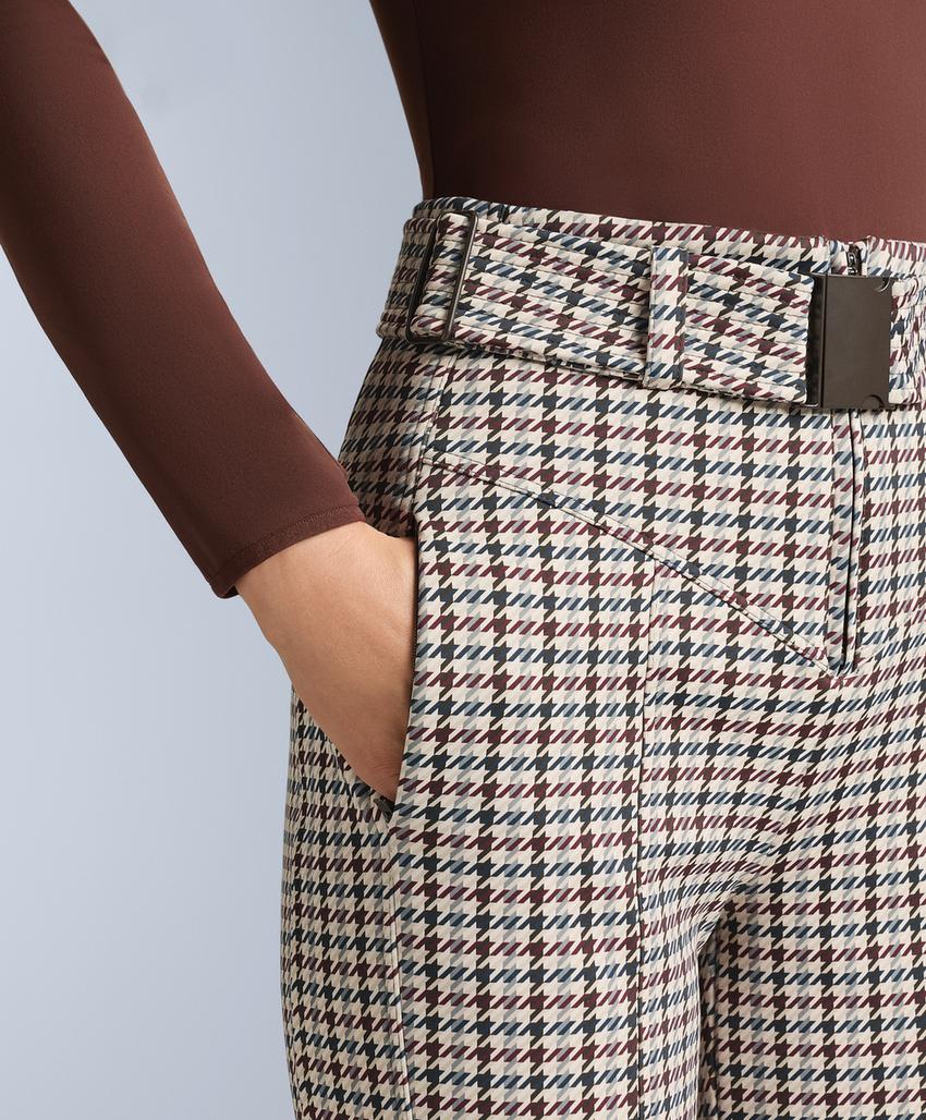 Water-resistant high-rise printed flare stretch SKI trousers