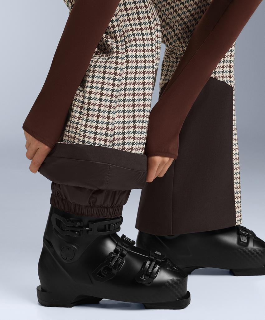 Water-resistant high-rise printed flare stretch SKI trousers