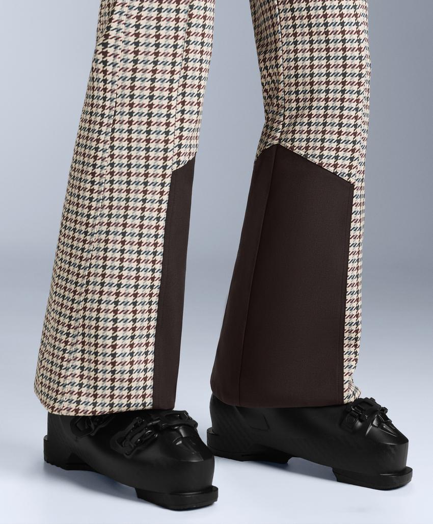Water-resistant high-rise printed flare stretch SKI trousers