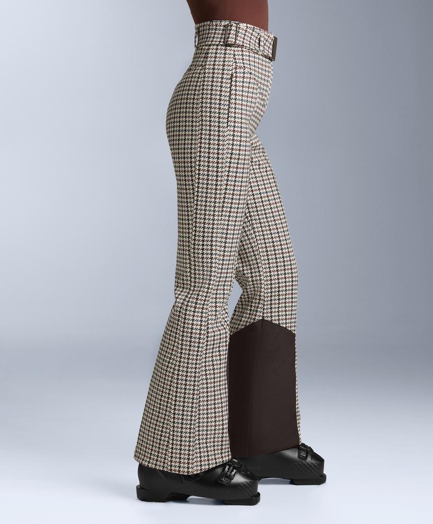 Water-resistant high-rise printed flare stretch SKI trousers