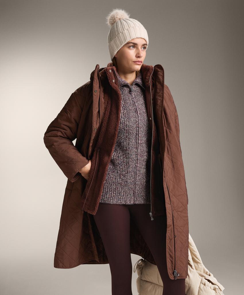 Куртка из искусственной овчины с регулируемой талией