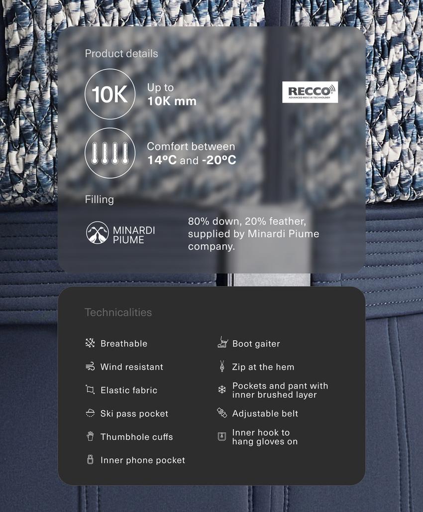Водостойкий утепленный лыжный комбинезон MINARDI PIUME SKI