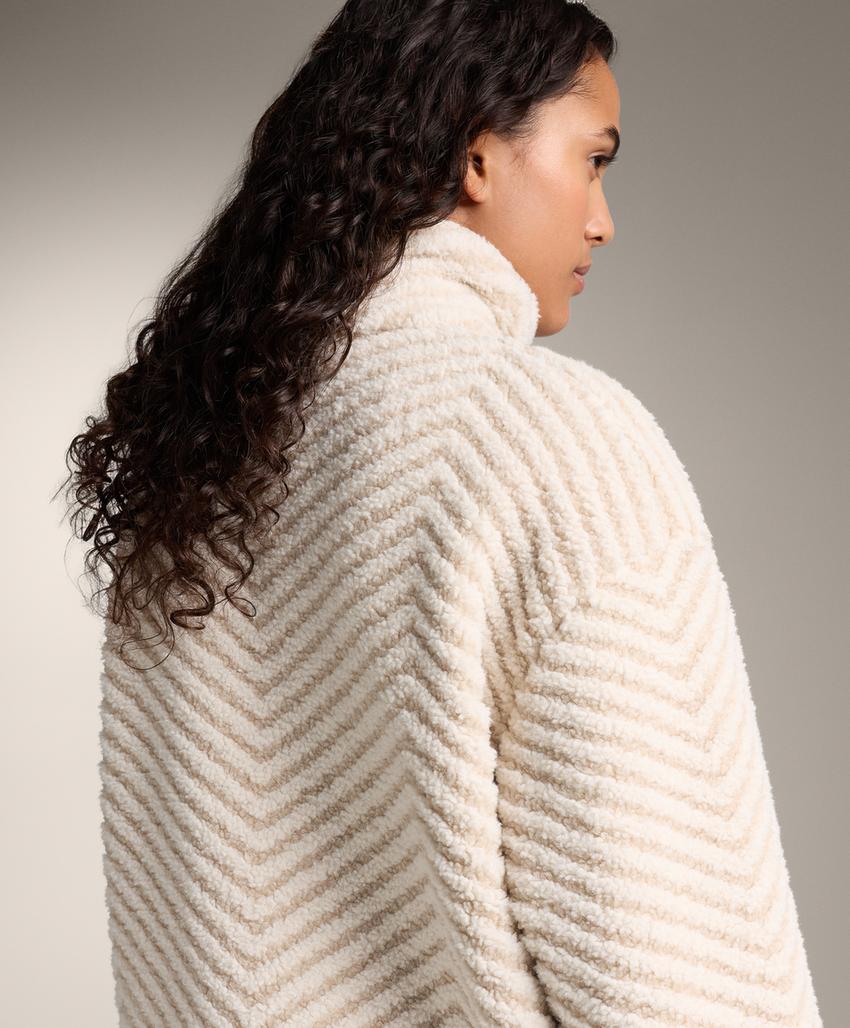 Herringbone faux-shearling jacket