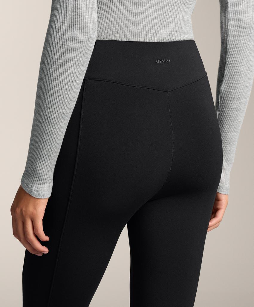 Теплые брюки клеш с высокой посадкой и карманами