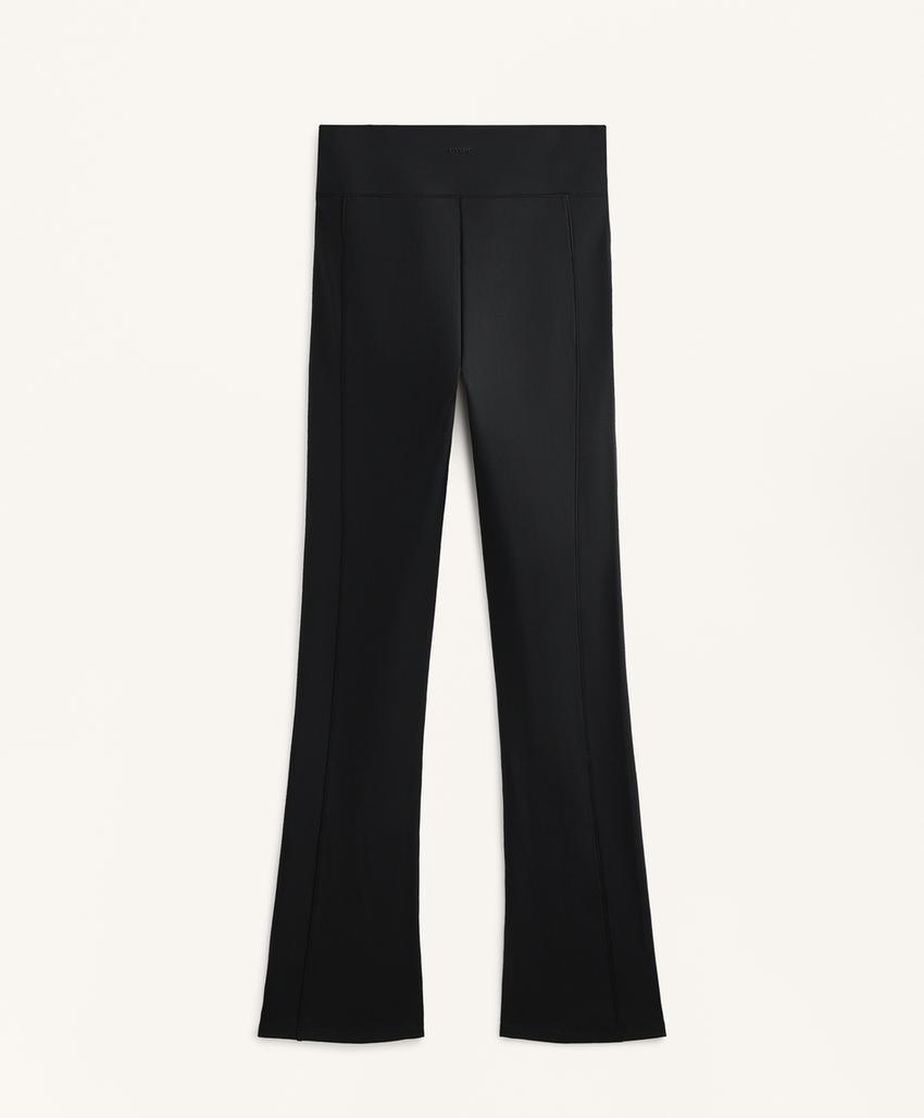 Теплые брюки клеш с высокой посадкой и карманами