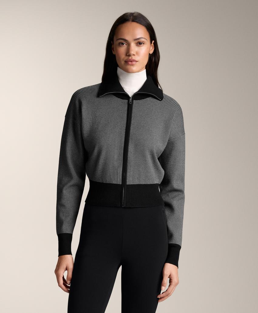 Вязаная куртка с принтом «гусиная лапка»