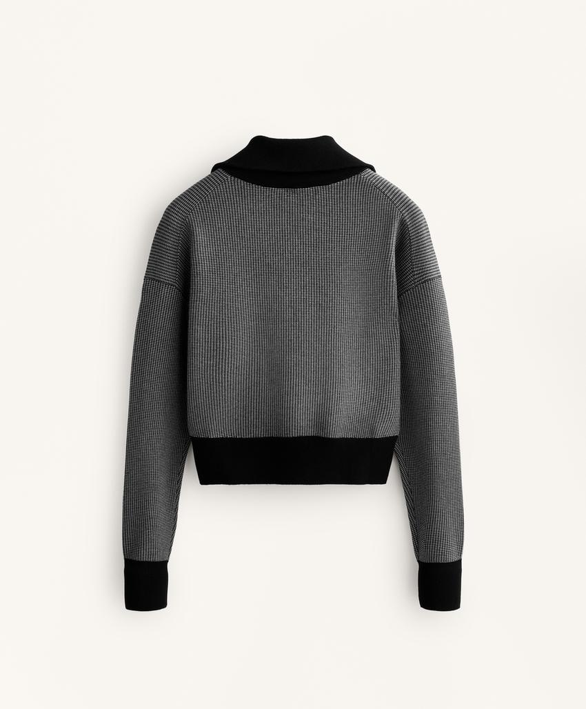 Вязаная куртка с принтом «гусиная лапка»