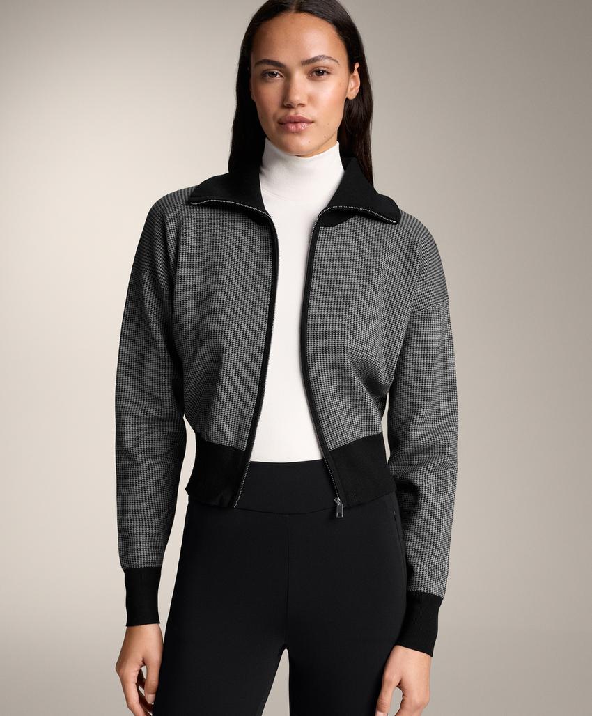 Вязаная куртка с принтом «гусиная лапка»